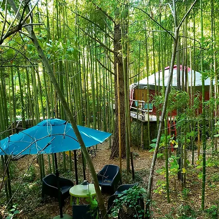 La Yourte Aux Bambous En Cevennes Campismo de Luxo